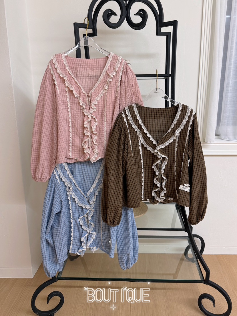 BOUTIQUE-L東大門直郵女士新品時尚真品人氣熱賣襯衫蕾絲衫BOUTIQUE-L襯衫/蕾絲衫