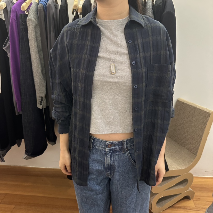 NAVE韓國代購女裝新款推薦時尚人氣熱賣休閑真品襯衫蕾絲衫NAVE襯衫/蕾絲衫圖色2深藍色