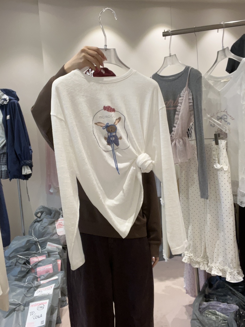 MIMME/LOOKK東大門直郵女士新品休閑真品長袖T恤兔子絲帶MIMME/LOOKK長袖T恤圖色1