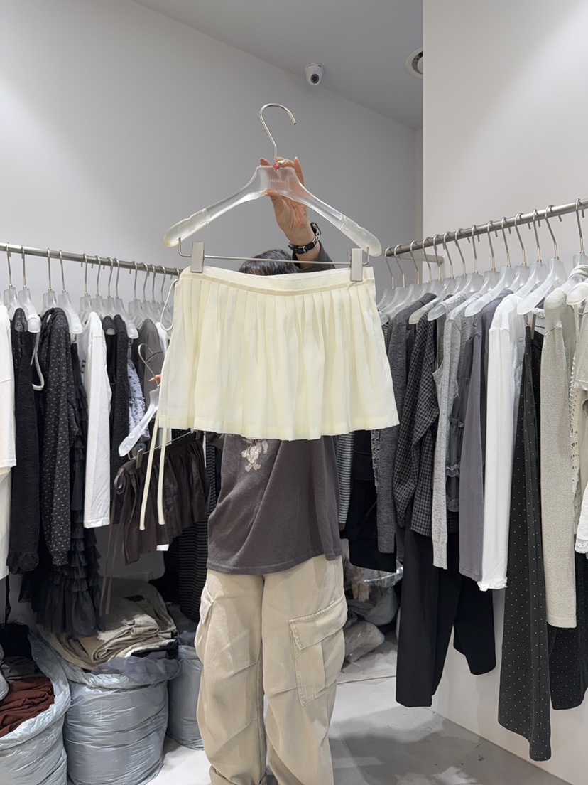 LOOKK/MIMME東大門實拍女裝新品休閑熱賣人氣短裙絲綢層疊LOOKK/MIMME短裙