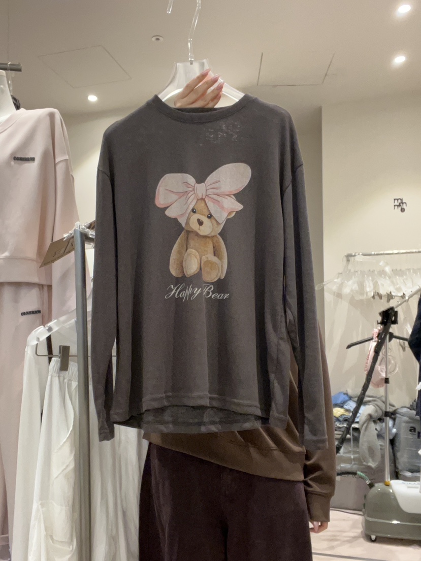 MIMME/LOOKK東大門代購女士新品真品休閑熱賣長袖T恤絲帶MIMME/LOOKK長袖T恤圖色1