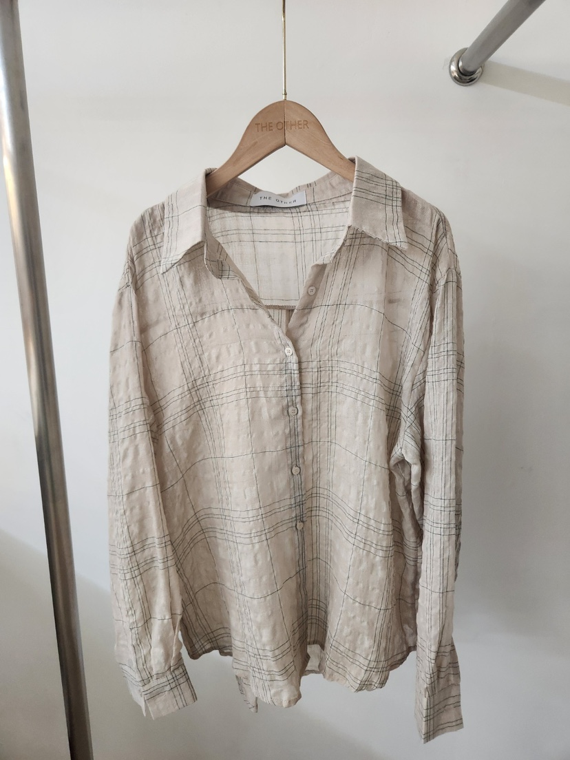 THE OTHER東大門代購女士新品時尚人氣真品襯衫蕾絲衫格子THE OTHER襯衫/蕾絲衫圖色3
