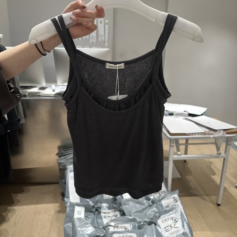 FAVOR-P韓國直郵女裝新品時尚熱賣真品休閑人氣吊帶背心FAVOR-P吊帶/背心圖色3墨色