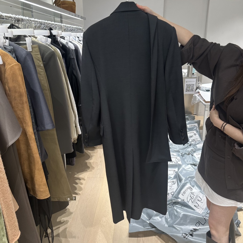FAVOR-P韓國直郵女士新品推薦休閑真品熱賣時尚長款風衣FAVOR-P長款風衣