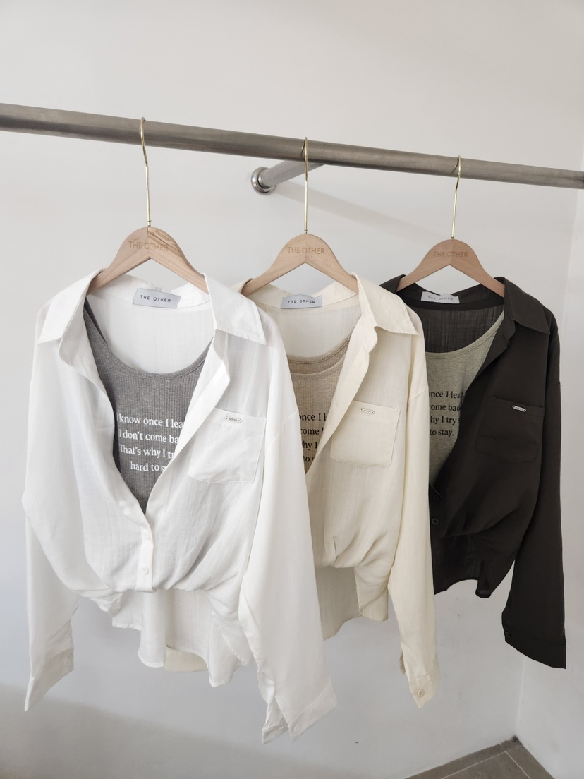 THE OTHER東大門直郵女士新品休閑襯衫蕾絲衫假兩件無袖THE OTHER襯衫/蕾絲衫