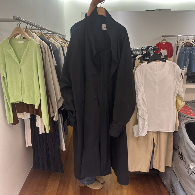 NAVE韓國代購女士新品人氣休閑熱賣真品推薦時尚長款風衣NAVE長款風衣圖色2