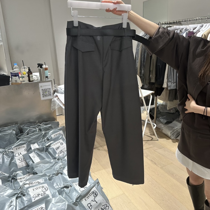 FAVOR-P韓國代購女裝新款熱賣人氣真品推薦休閑褲含腰帶FAVOR-P休閑褲