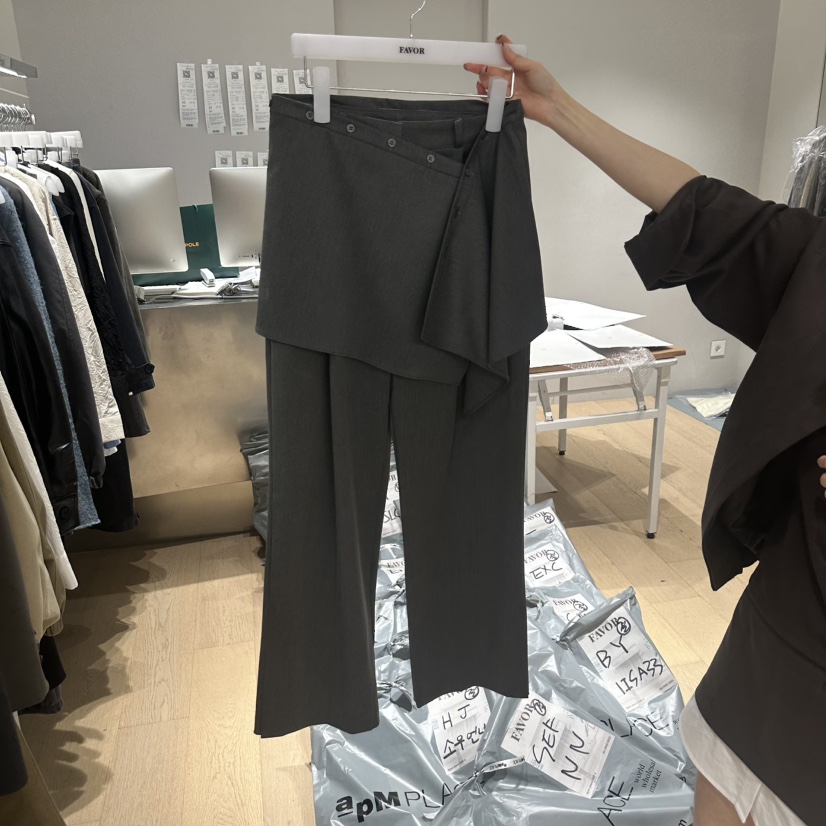 FAVOR-P東大門代購女裝新品休閑推薦時尚熱賣真品人氣裙褲FAVOR-P裙褲圖色3墨色