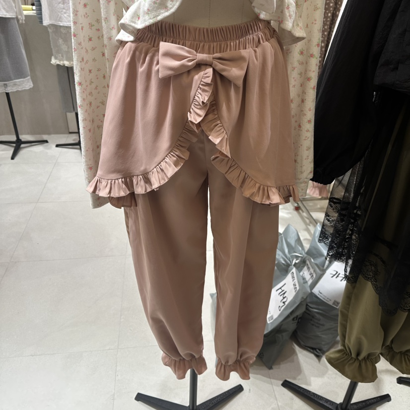 MINI UNNI東大門代購女裝新品人氣熱賣時尚休閑褲假兩件MINI UNNI休閑褲圖色1