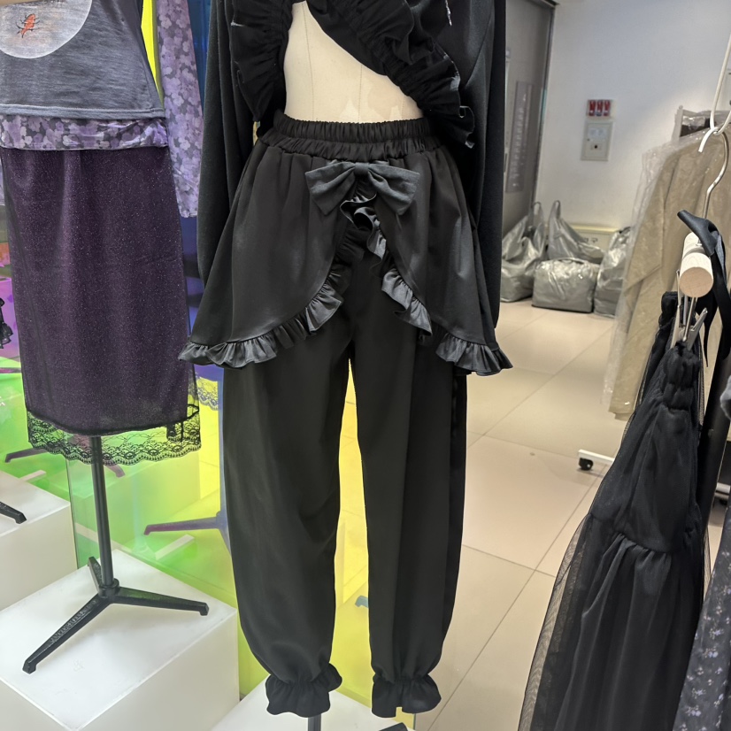 MINI UNNI東大門代購女裝新品人氣熱賣時尚休閑褲假兩件MINI UNNI休閑褲圖色2