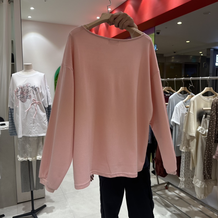 MINI UNNI韓國直郵女士新品休閑真品時尚推薦長袖T恤不含花MINI UNNI長袖T恤