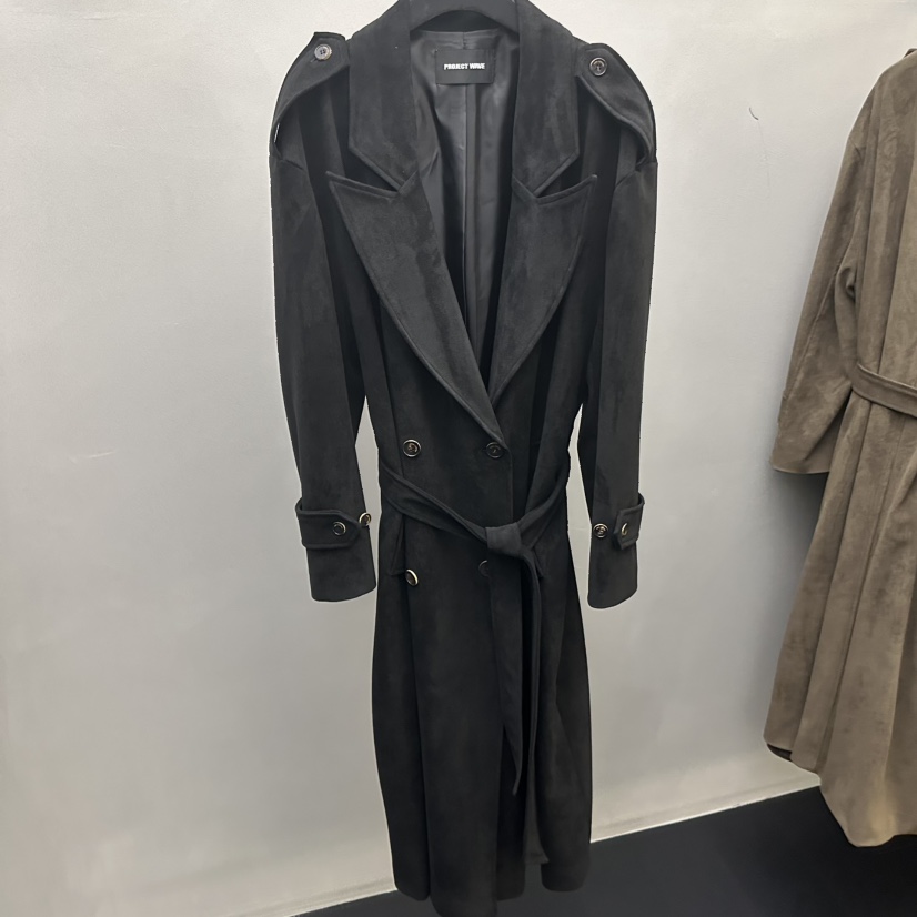 PROJECT WAVE-P韓國代購女士新品真品長款風衣含腰帶運動PROJECT WAVE長款風衣圖色3