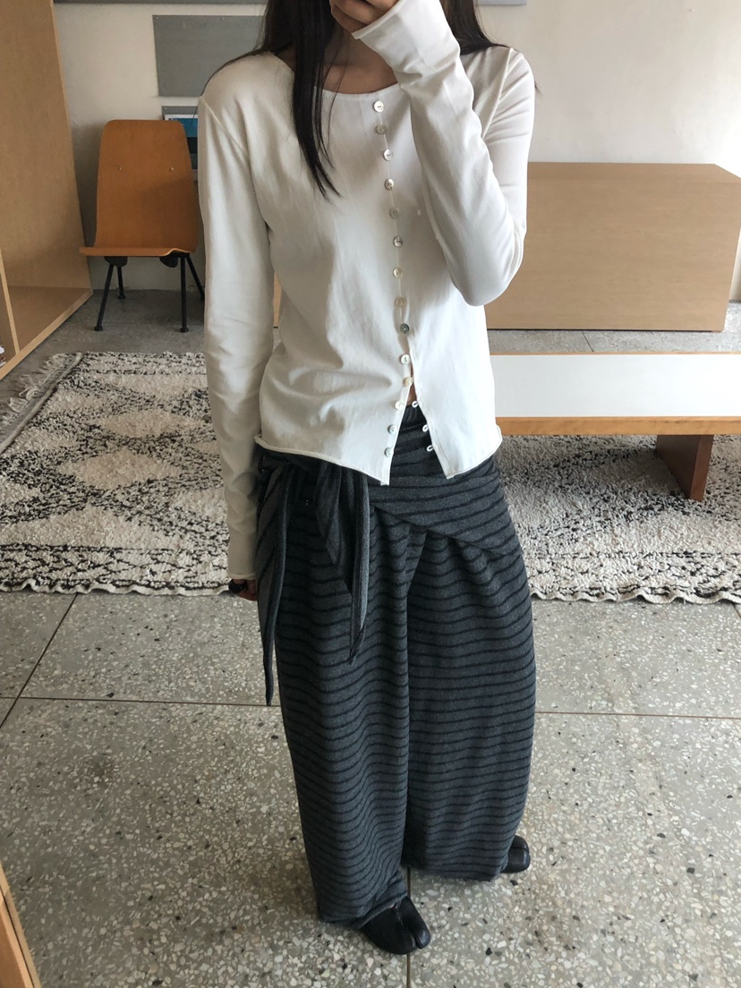 ONDO-P韓國直郵女裝新品推薦時尚真品熱賣休閑長袖T恤紐扣ONDO-P長袖T恤