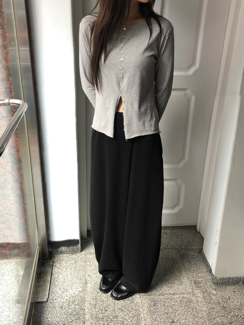 ONDO-P韓國直郵女裝新品推薦時尚真品熱賣休閑長袖T恤紐扣ONDO-P長袖T恤