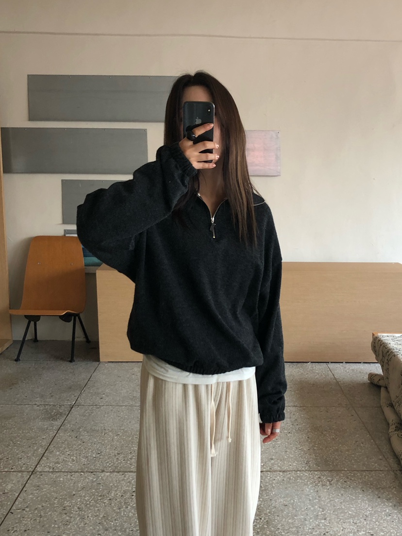 ONDO-P東大門代購女士新款推薦熱賣真品休閑職業衛衣半拉鏈ONDO-P衛衣