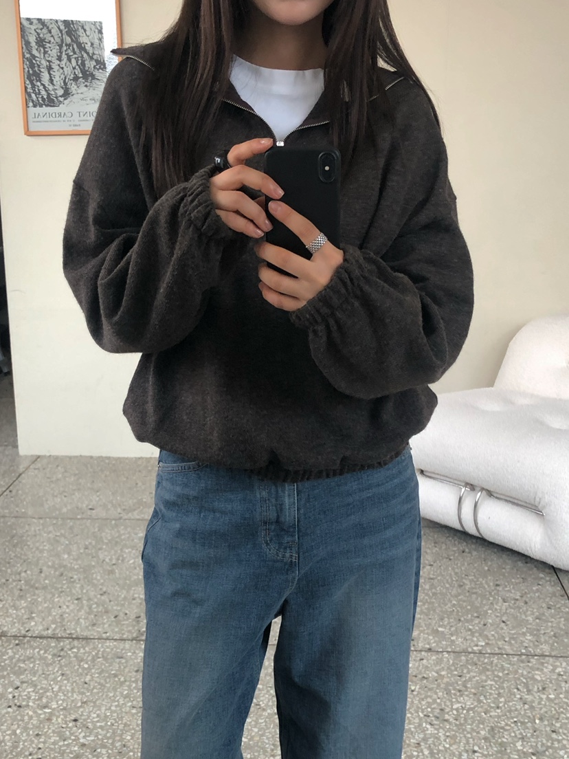 ONDO-P東大門代購女士新款推薦熱賣真品休閑職業衛衣半拉鏈ONDO-P衛衣