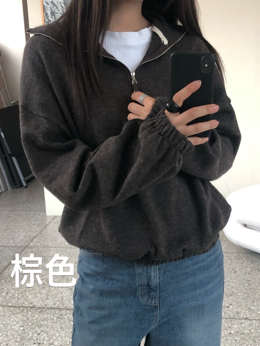 ONDO-P東大門代購女士新款推薦熱賣真品休閑職業衛衣半拉鏈ONDO-P衛衣圖色2