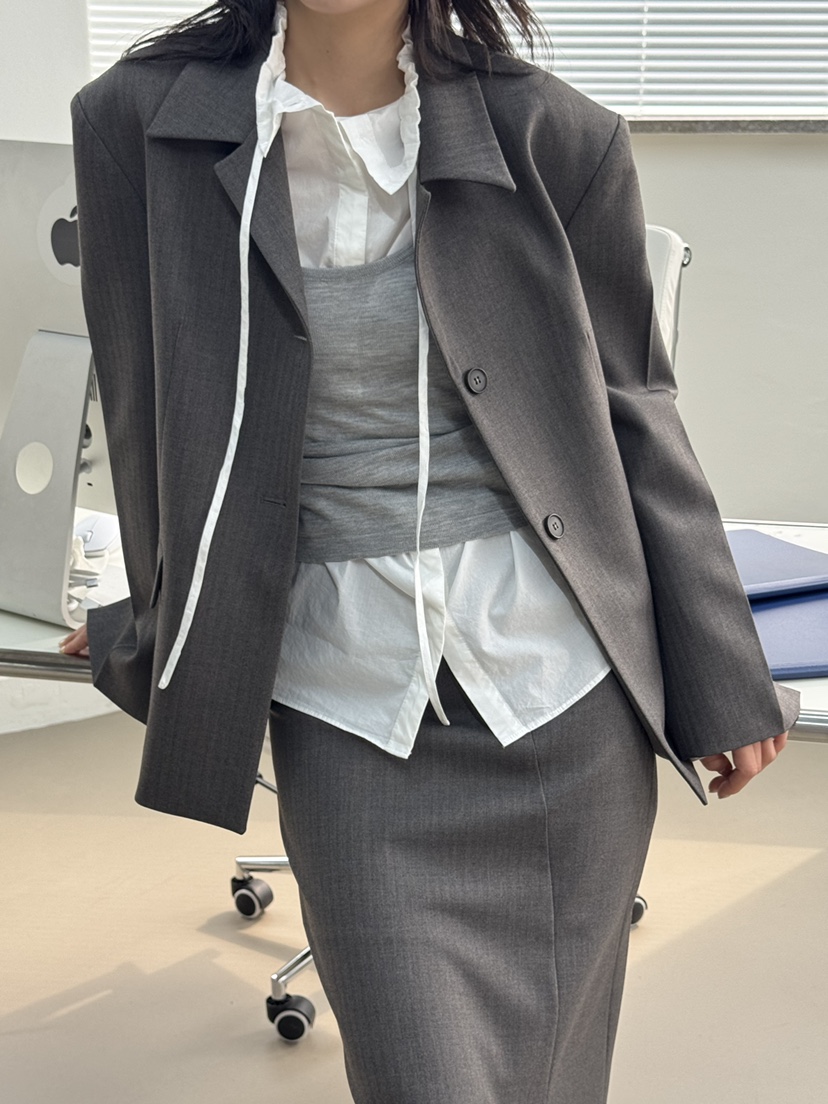 LE ETOILE東大門實拍女士新品熱賣時尚推薦西裝西服人字紋Le etoile西裝/西服圖色1