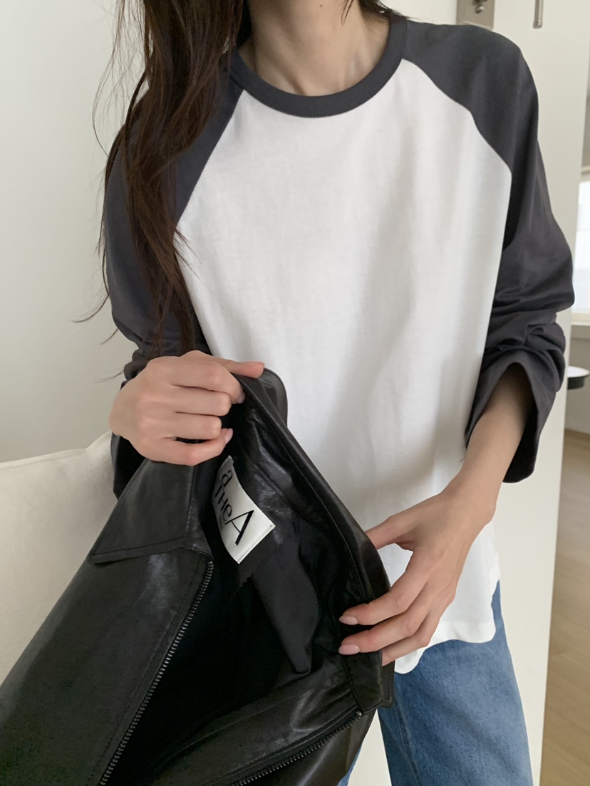 ATHEA東大門直郵女士新品推薦熱賣休閑人氣長袖T恤插肩袖ATHEA長袖T恤
