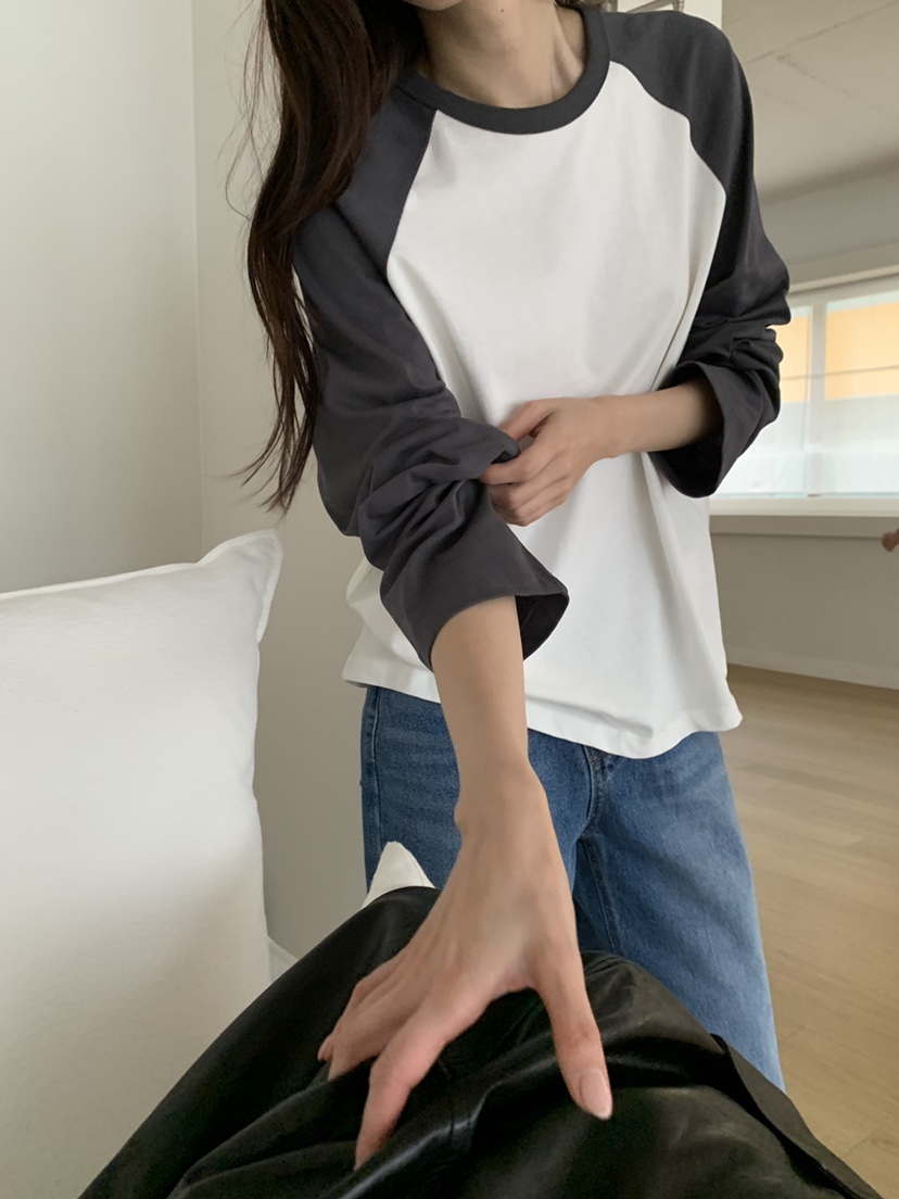 ATHEA東大門直郵女士新品推薦熱賣休閑人氣長袖T恤插肩袖ATHEA長袖T恤