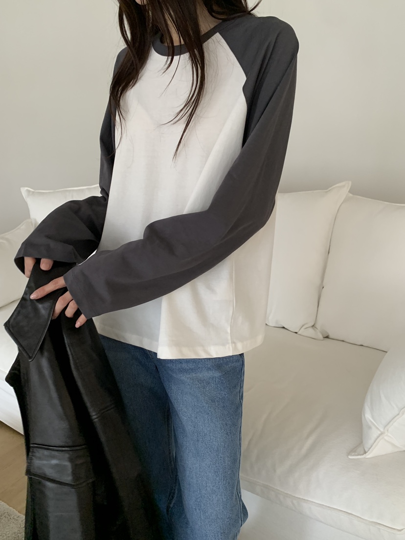 ATHEA東大門直郵女士新品推薦熱賣休閑人氣長袖T恤插肩袖ATHEA長袖T恤