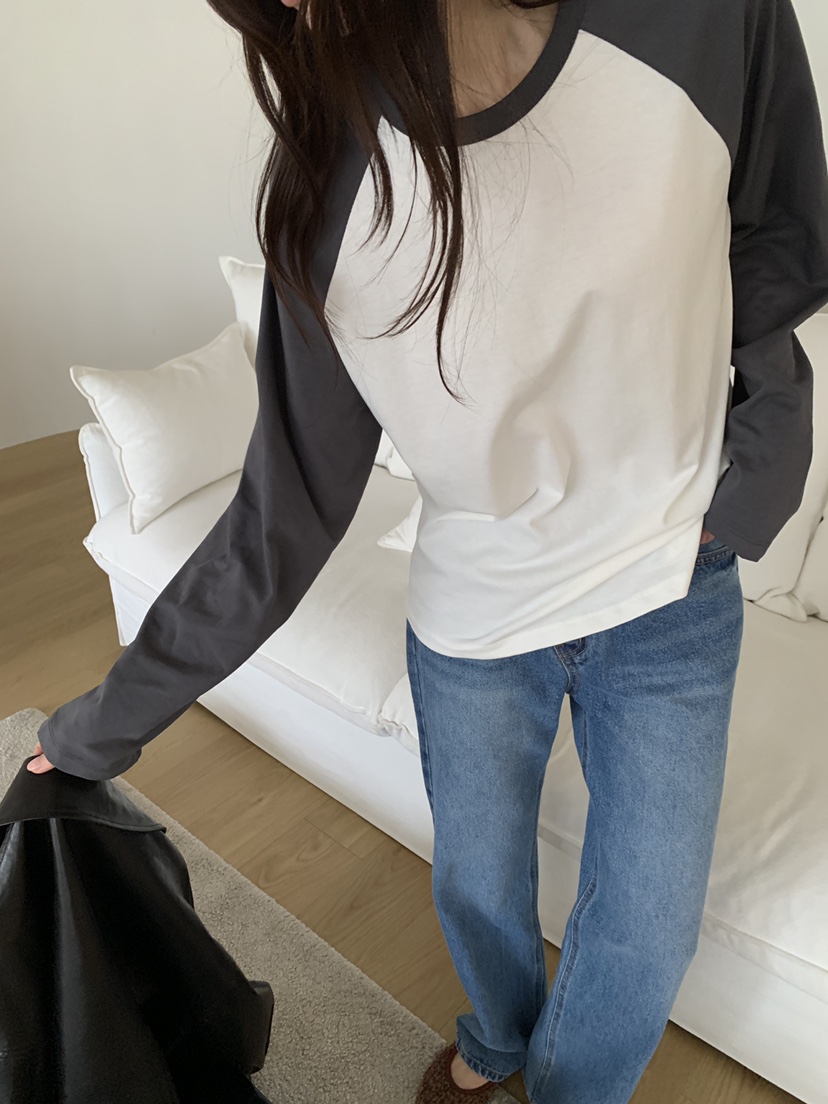 ATHEA東大門直郵女士新品推薦熱賣休閑人氣長袖T恤插肩袖ATHEA長袖T恤