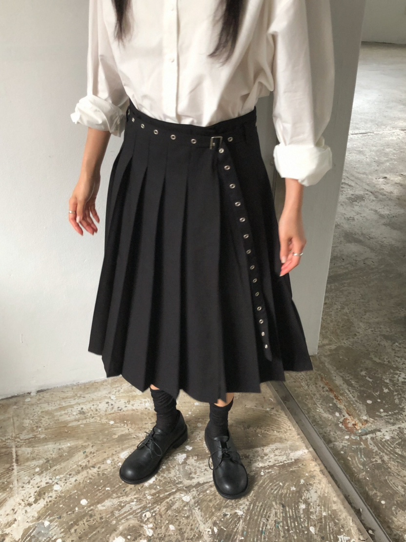 MOSMOS東大門直郵女裝新品時尚休閑真品半身裙中短裙含腰帶MOSMOS半身裙/中短裙