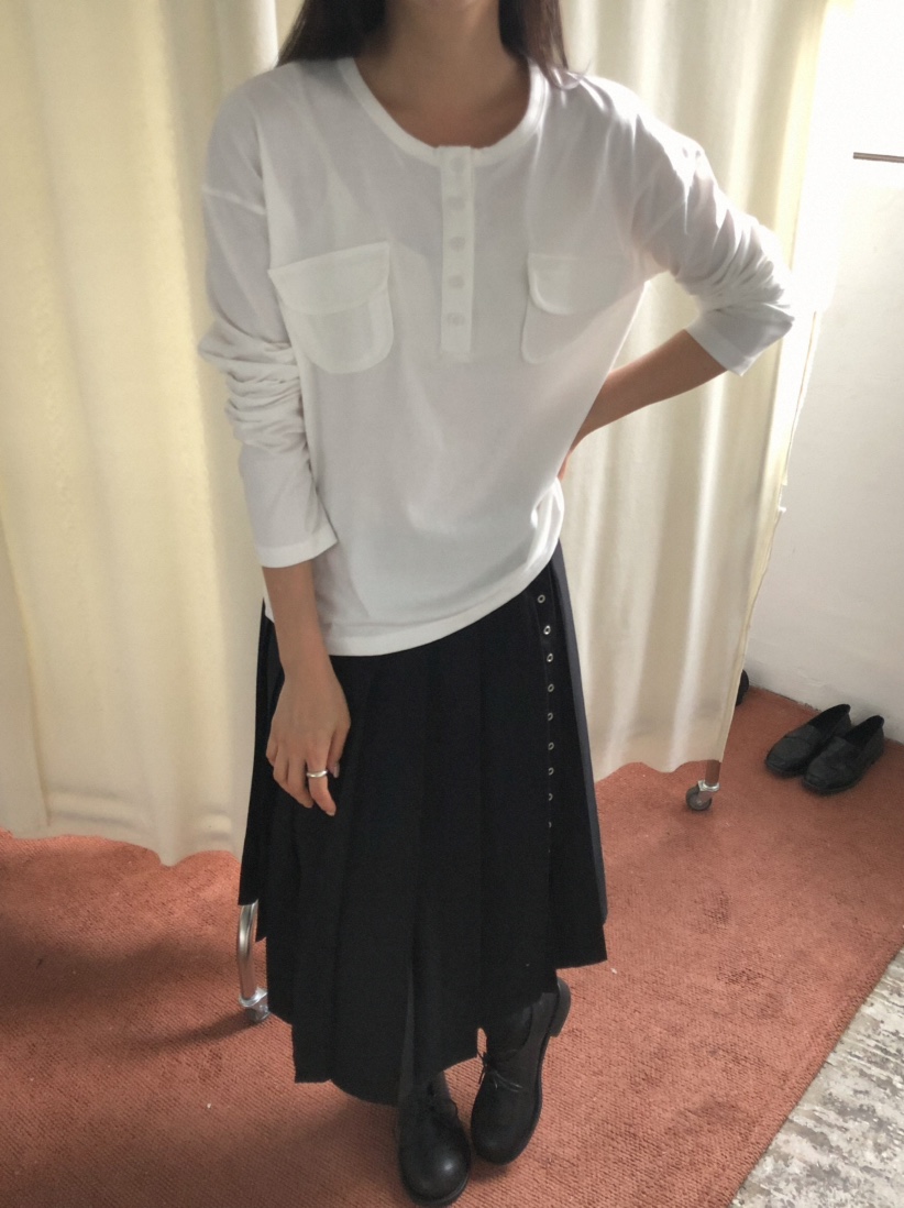 MOSMOS東大門代購女裝新品真品休閑職業時尚推薦人氣長袖T恤MOSMOS長袖T恤