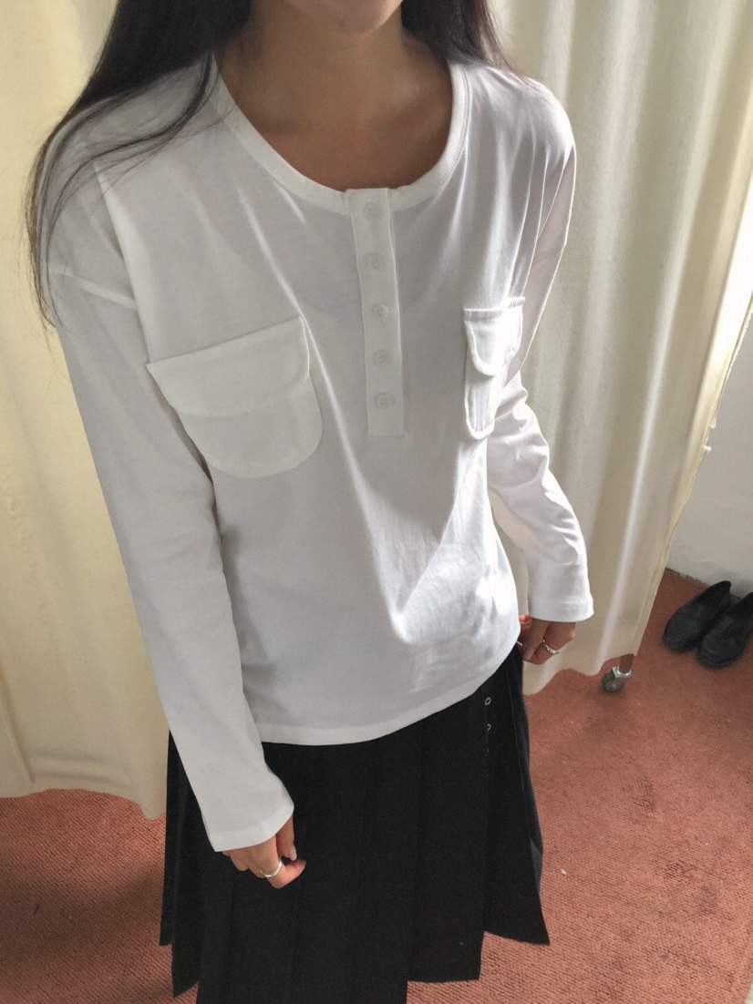 MOSMOS東大門代購女裝新品真品休閑職業時尚推薦人氣長袖T恤MOSMOS長袖T恤