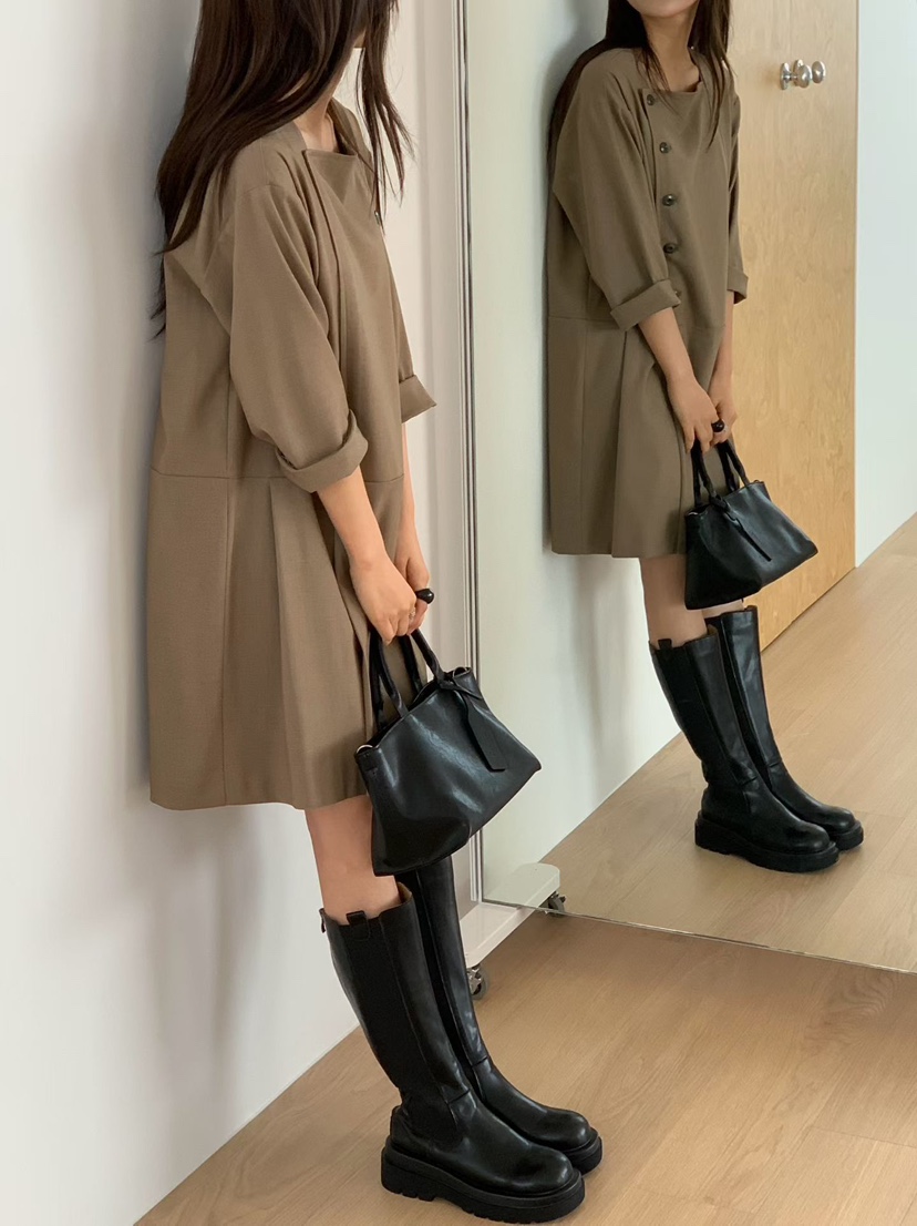 BINUS東大門直郵女裝新款真品推薦時尚熱賣休閑職業連衣裙BINUS連衣裙