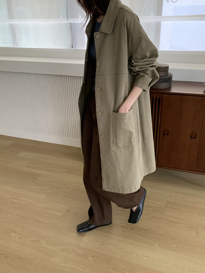 ATHEA東大門代購女士新款推薦時尚真品休閑中長款大衣水洗ATHEA中長款大衣