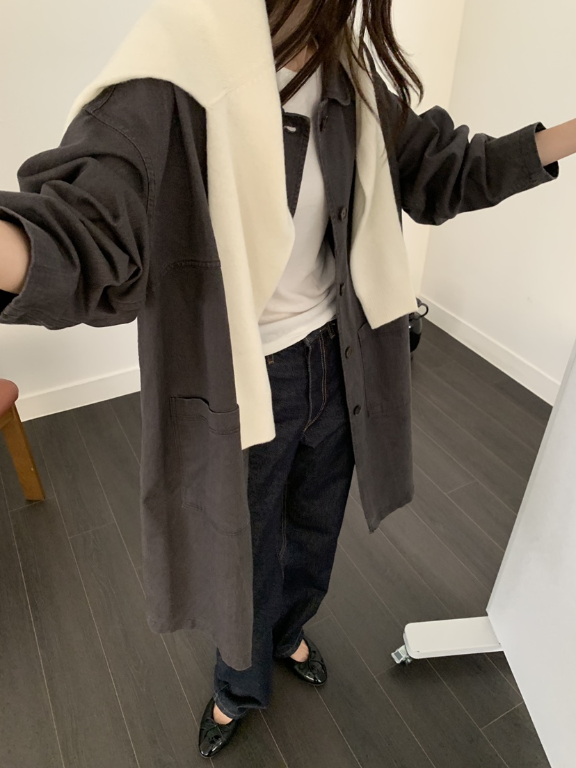 ATHEA東大門代購女士新款推薦時尚真品休閑中長款大衣水洗ATHEA中長款大衣