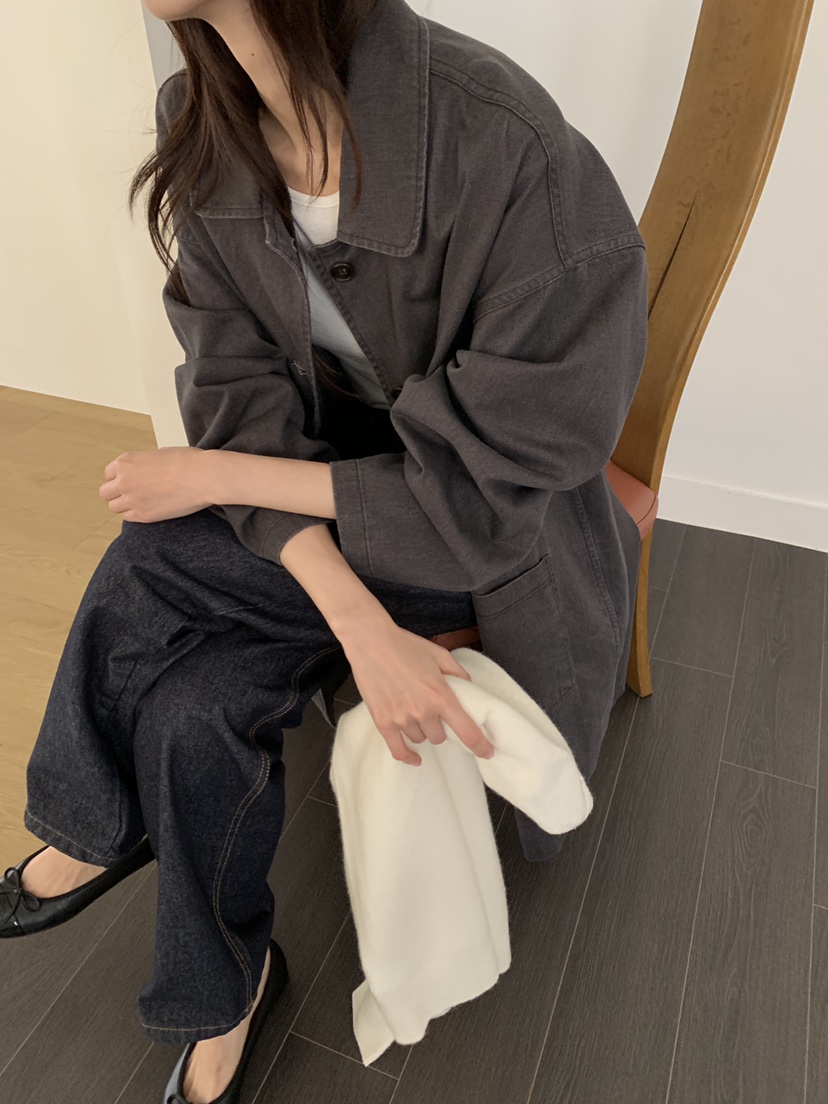 ATHEA東大門代購女士新款推薦時尚真品休閑中長款大衣水洗ATHEA中長款大衣