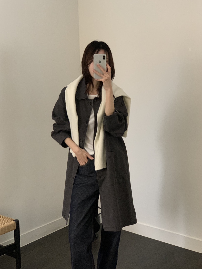ATHEA東大門代購女士新款推薦時尚真品休閑中長款大衣水洗ATHEA中長款大衣圖色2