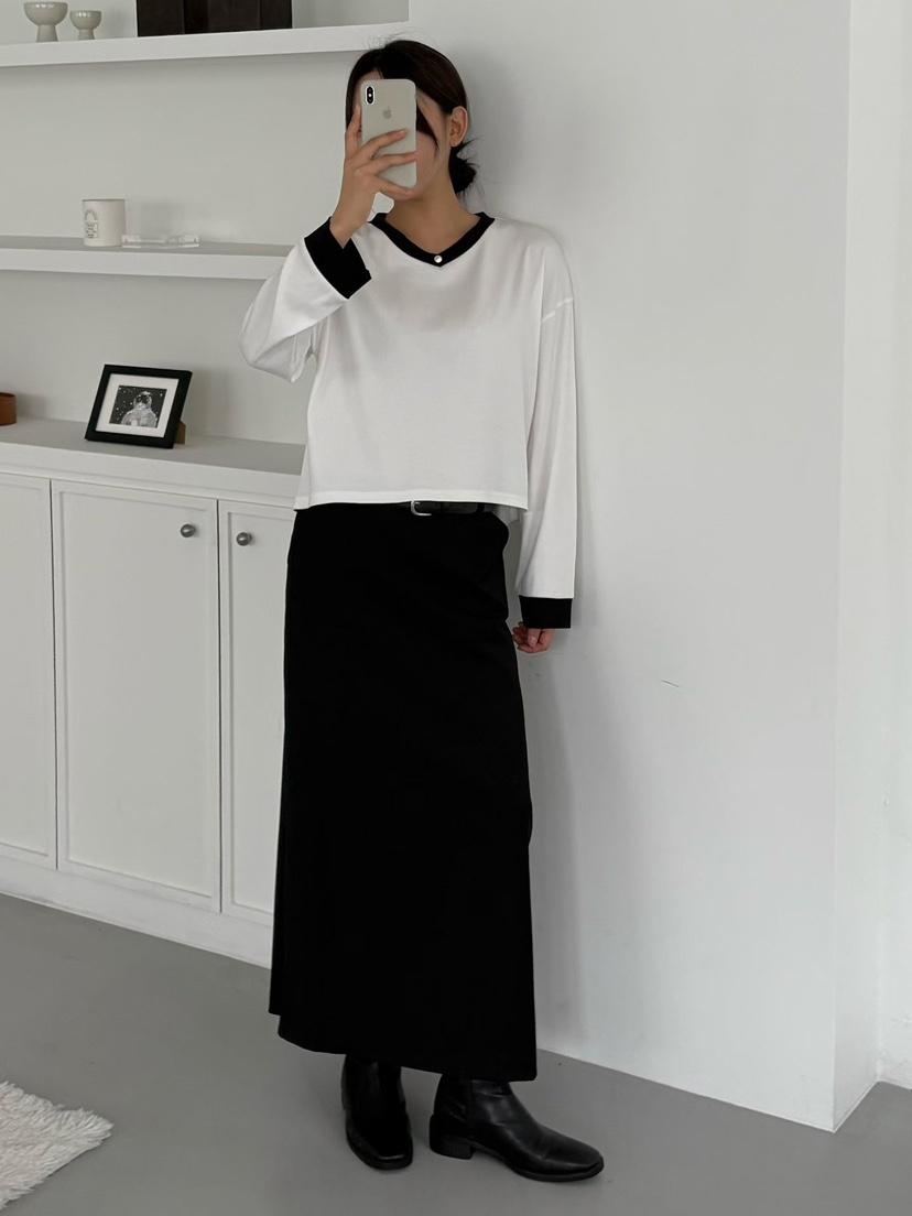 BINUS東大門代購女裝新品人氣推薦真品時尚休閑職業長袖T恤BINUS長袖T恤