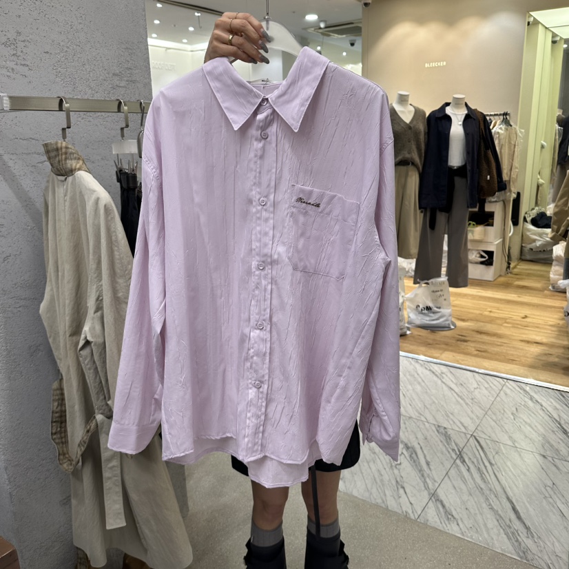 WEARABLE-L東大門直郵女士新款推薦職業人氣襯衫蕾絲衫波紋WEARABLE襯衫/蕾絲衫圖色2