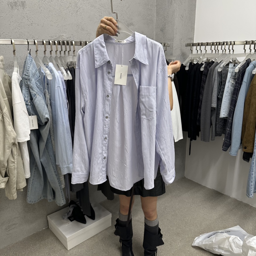 WEARABLE-L東大門直郵女士新款推薦職業人氣襯衫蕾絲衫波紋WEARABLE襯衫/蕾絲衫圖色4