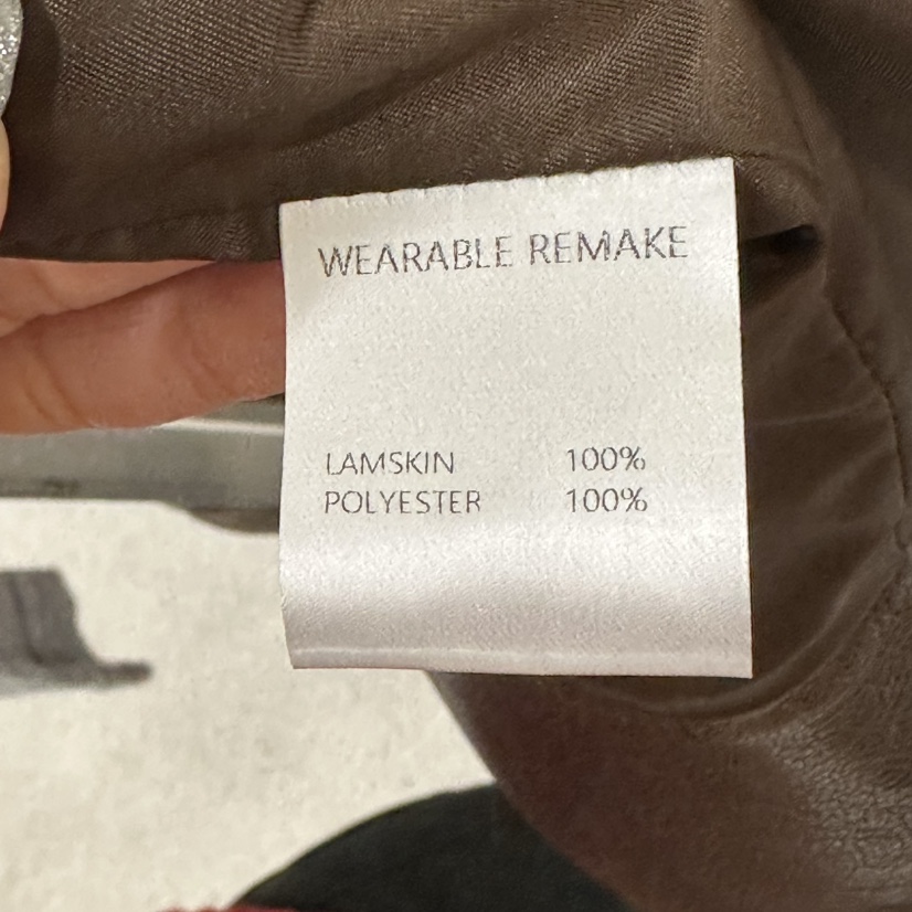 WEARABLE-L東大門代購女裝新款休閑熱賣人氣皮衣羊皮翻領WEARABLE皮衣