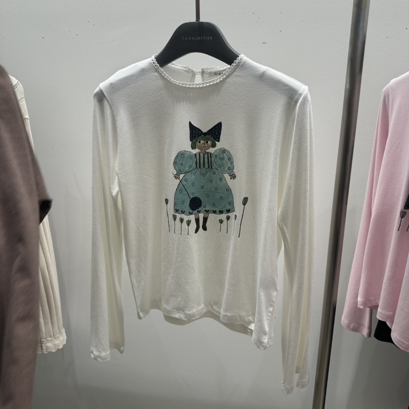 TARABY MOTION韓國直郵女士新品真品推薦人氣長袖T恤絲帶TARABY MOTION長袖T恤圖色2