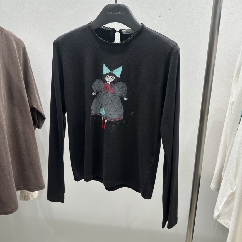 TARABY MOTION韓國直郵女士新品真品推薦人氣長袖T恤絲帶TARABY MOTION長袖T恤圖色3