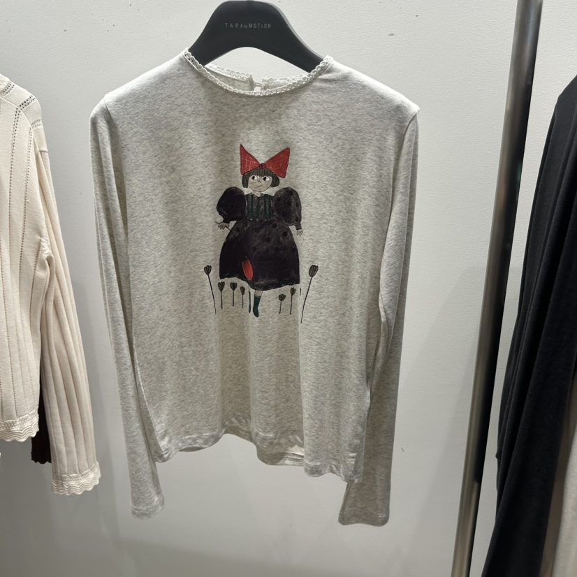 TARABY MOTION韓國直郵女士新品真品推薦人氣長袖T恤絲帶TARABY MOTION長袖T恤圖色4