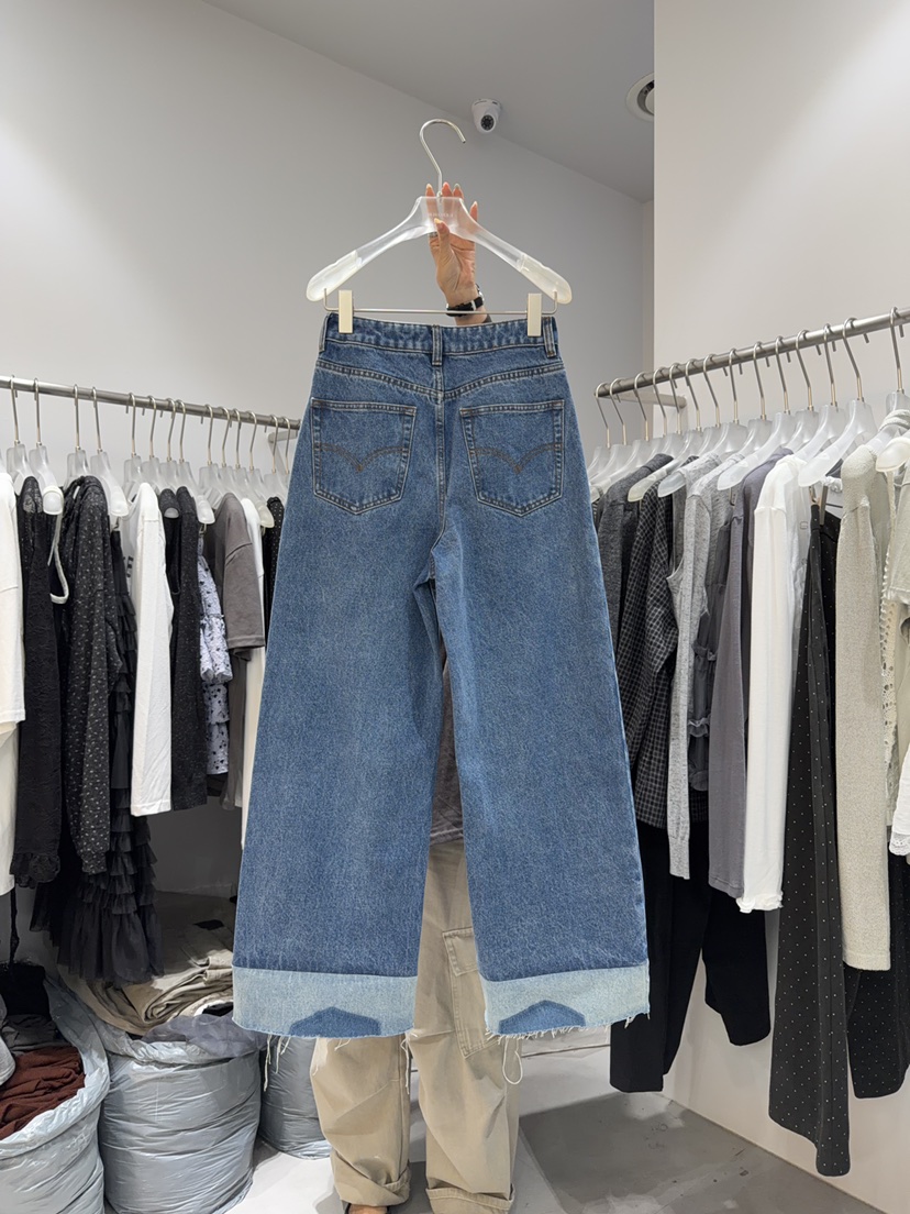 LOOKK/MIMME東大門代購女士新款熱賣時尚真品牛仔褲撞色LOOKK/MIMME牛仔褲