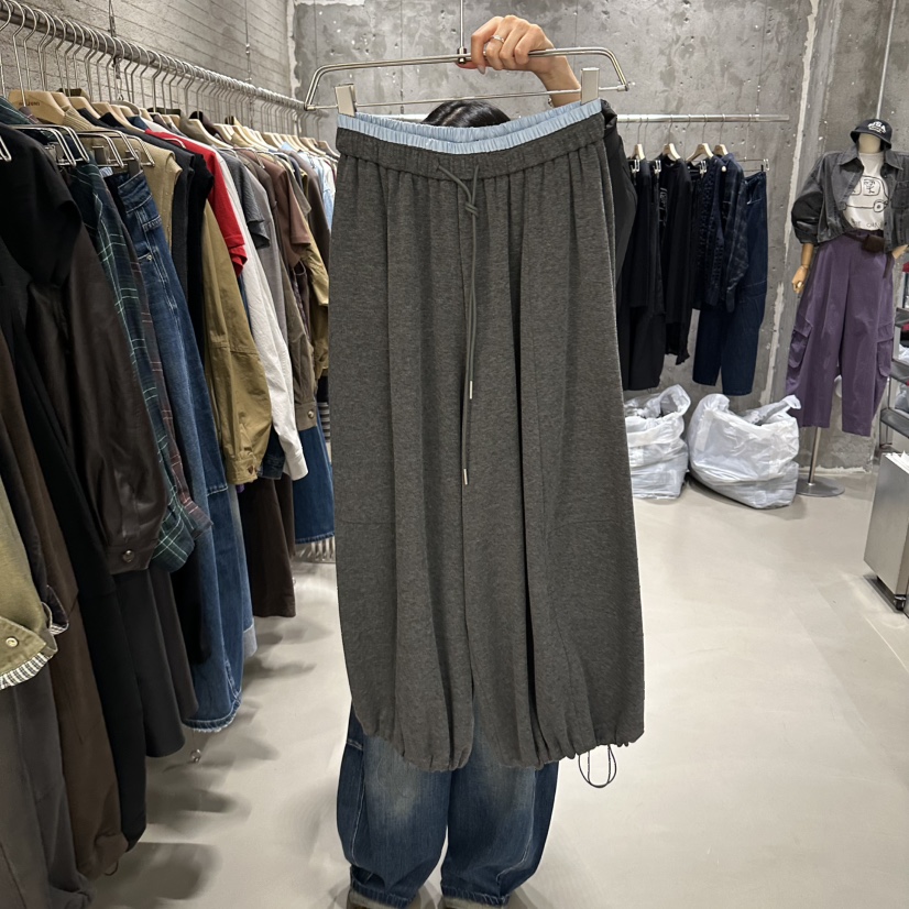 JUNI韓國代購女裝新品休閑真品人氣熱賣推薦休閑褲毛圈布my juni休閑褲圖色2