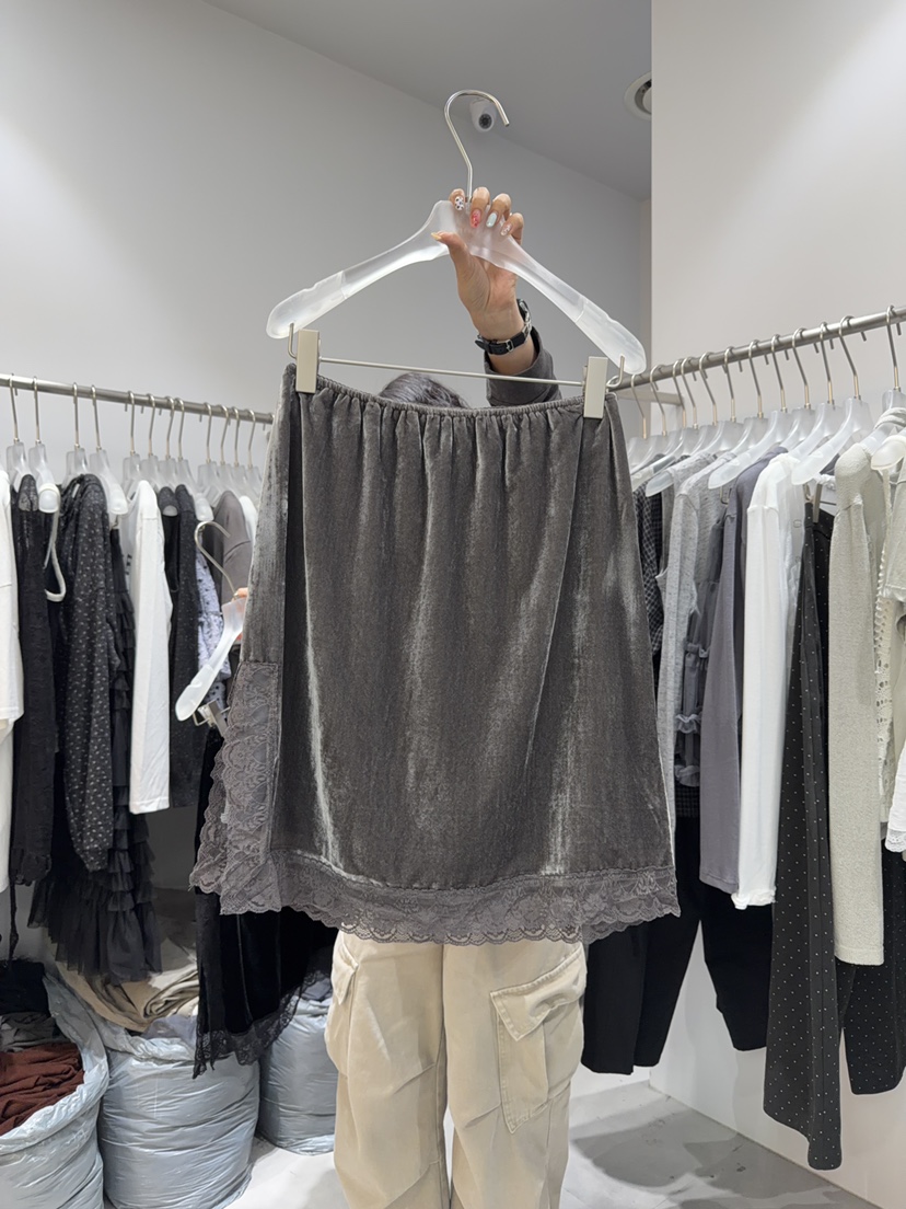 LOOKK/MIMME韓國代購女裝新品真品休閑半身裙中短裙絲絨LOOKK/MIMME半身裙/中短裙