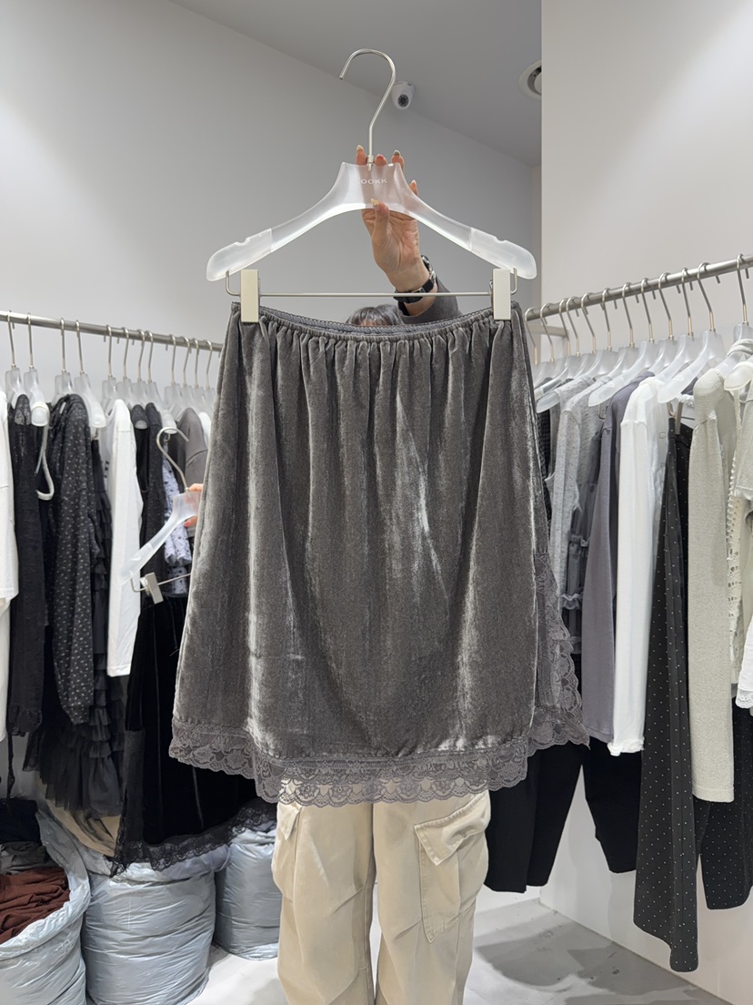 LOOKK/MIMME韓國代購女裝新品真品休閑半身裙中短裙絲絨LOOKK/MIMME半身裙/中短裙圖色1