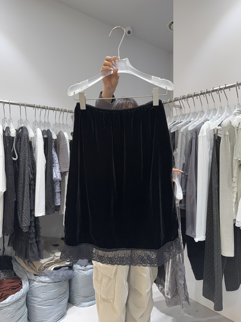 LOOKK/MIMME韓國代購女裝新品真品休閑半身裙中短裙絲絨LOOKK/MIMME半身裙/中短裙圖色2