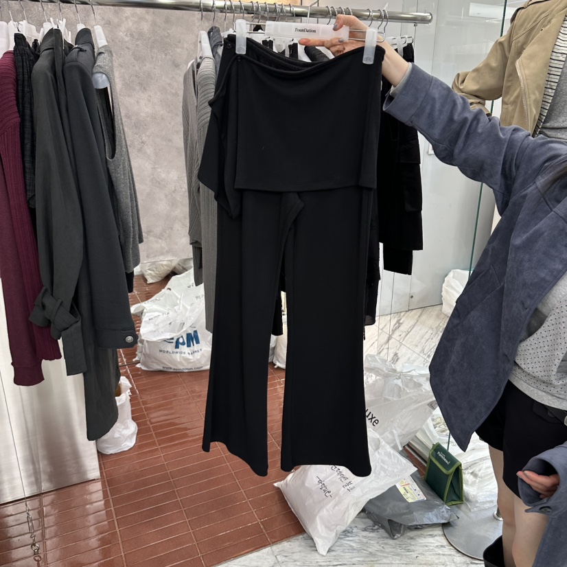 FOUNDATION韓國代購女士新款時尚熱賣人氣真品推薦休閑裙褲FOUNDATION裙褲圖色3