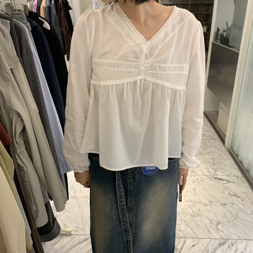VENIR-A東大門實拍女士新款推薦人氣休閑熱賣襯衫蕾絲衫VENIR-A襯衫/蕾絲衫圖色1