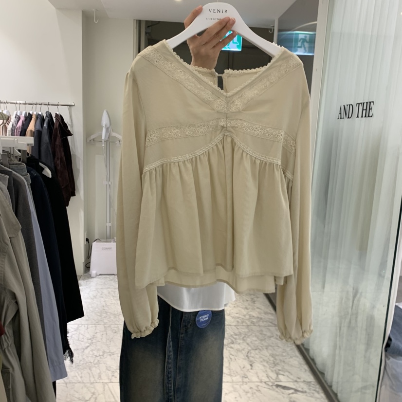 VENIR-A東大門實拍女士新款推薦人氣休閑熱賣襯衫蕾絲衫VENIR-A襯衫/蕾絲衫圖色2