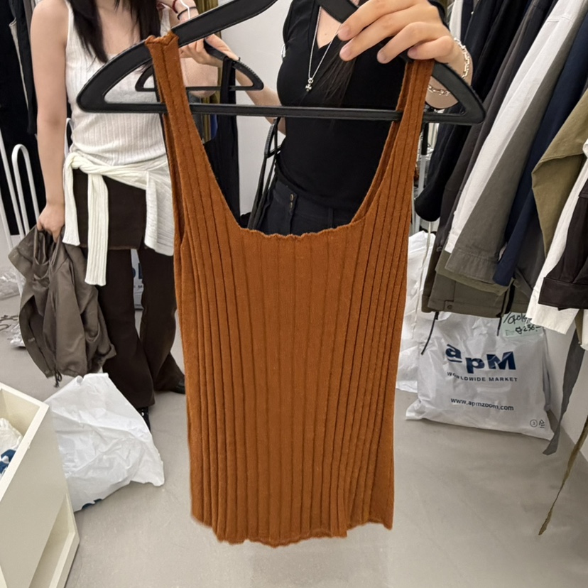 PADO韓國代購女士新款時尚真品推薦人氣休閑吊帶背心波紋PADO吊帶/背心圖色3